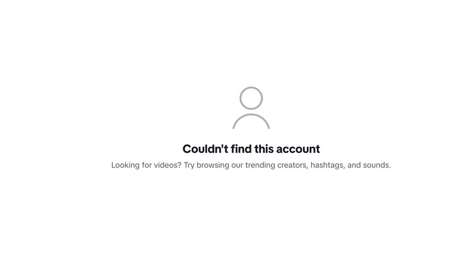 The page for the TikTok account @jamiescott5577 no longer appears to be up. (Credit: Screenshot/TikTok)